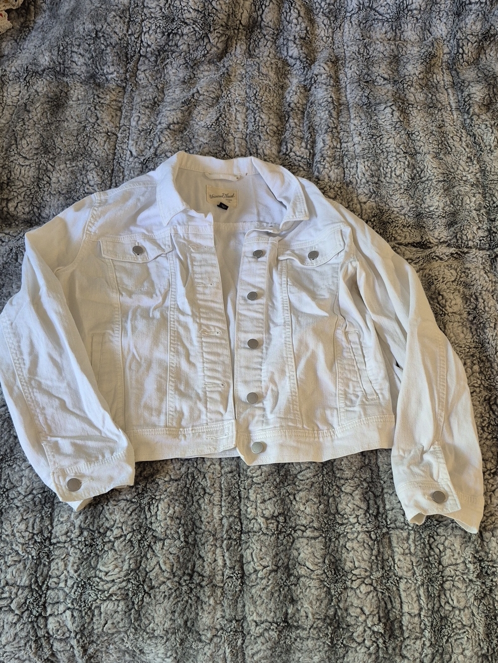 Universal Thread 🖤 White Cropped Denim Jacket (740)
